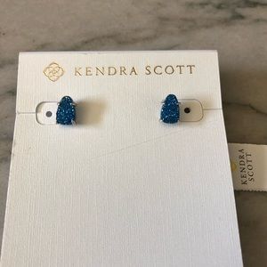 NWT Kendra Scott Harriett Blue Druzy Earrings